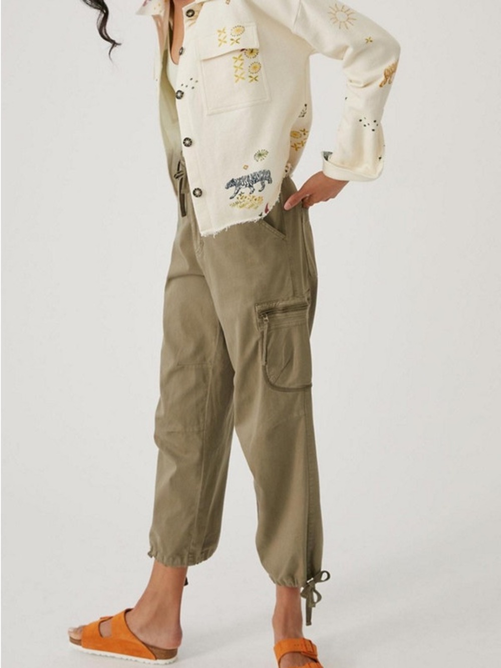 Anthropologie Pilcro Classic Shirt Jacket with Embroidered Detail - Picture 4 of 4